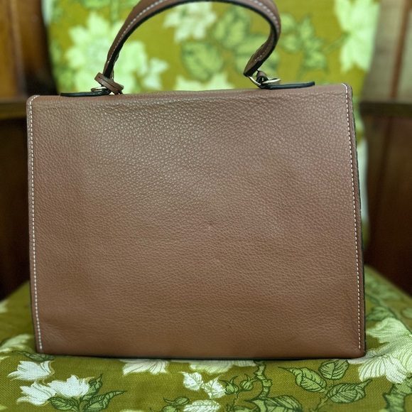 Mateo New York Elegant Brown and Pink Satchel - Picture 6 of 11
